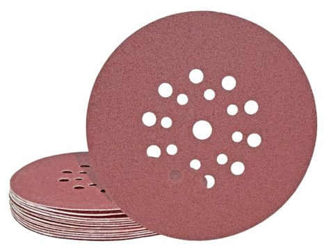 MioTools Fox Hook & Loop Sanding Discs, 225 mm, 19 Holes, f. Drywall Sanders, Aluminium oxide (PU 10) G24