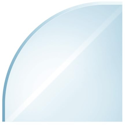 raik Kamin Glasplatte Viertelkreis ESG-Sicherheitsglas 120 x 120 cm Bodenplatte als Funkenschutz für Kaminöfen, Kamineinsatz