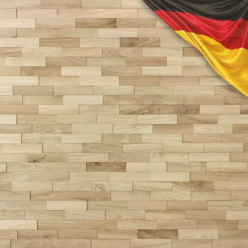 wodewa | Wandverkleidung Wandpaneel Holz | 1m² | Eiche Auslese - Strukturiert: Natur | Nachhaltig Echtholz Vollholz Germany 3D-Optik | Schlafzimmer Wohnzimmer Küche Büro | w200