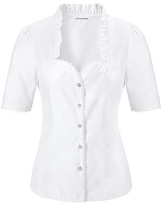 Stockerpoint Bluse Clarissa Trachtenblusen, Blanco, 38, para Mujer