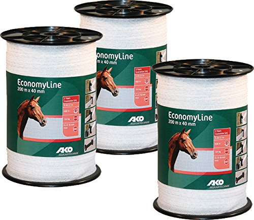 3 st. AKO Eco betesstaketband 200 m x 40 mm