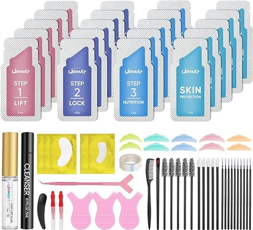 Libeauty Kit Lifting de Pestañas, Lifting Pestañas, Laminado de Cejas, Diseño de Bolsas, Todas Las Herramientas Incluidas, para Peluquerías y Salones de Peluquería a Domicilio