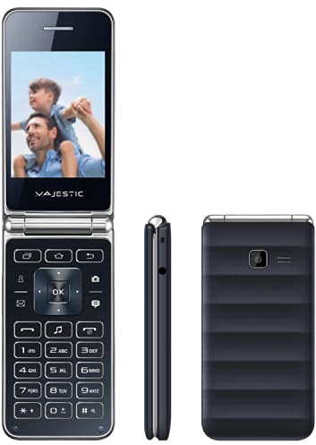 Majestic WAVE Black - Telefono GSM con display 2.8, flip attivo, fotocamera, bluetooth
