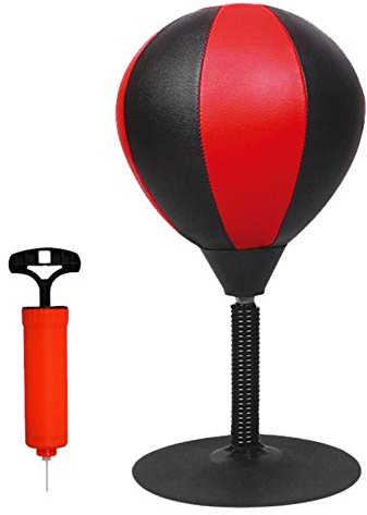 ZZBB Aufblasbarer Desktop Speed Ball mit Starkem Saugnapf und Inflationspumpe Boxsack Boxen Stressabbau Boxentasche Fitness Boxsack Boxsack Zieltasche
