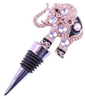 Elephant Wine Bottle Stopper Alloy Rhinestone Sealer | Reusable Fit for Wine and Vinegar Bottles, Creative Delicate Shape for Family Gatherings and Visits