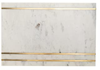 Godinger Challah Cutting Carving Board Judaica Marble - Brass