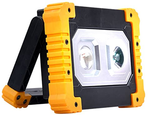 Proyector LED recargable de 30 W, 1500 lm, lámpara de camping LED portátil, luz de trabajo orientable de 120 °, lámpara de trabajo LED USB para campamento, camión, garaje, taller