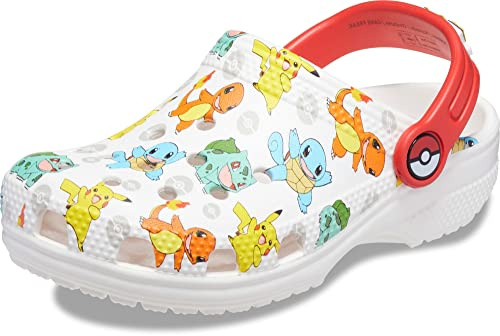Crocs Unisex Kinder Pokemon Classic Clog K Clog, White/Multi, 34/35 EU