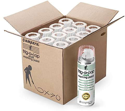 a.m.p.e.r.e.12er Pack Kreidespray WEIß CHALK TRIG A CAP für temporäre Markierung, wasserlöslich