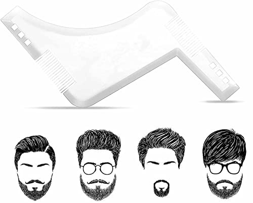 1 Stück Transparent Bartschablonen,Fachmann Bart Schablone Bartformen für Kinnbart Koteletten Hals,Bartkamm Styling Tool Bartpflege.