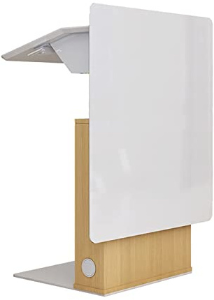 DUTIL Podium, höhenverstellbares Rednerpult, mit Kantenstopper, weißes tragbares Präsentationskonzertpodium, for Restaurants, Hochzeiten, Büro und Klassenzimmer