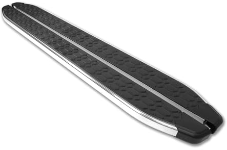 OMAC Trittbretter Seitenschweller kompatibel mit VW Caddy 2020-2024 L1 Edelstahl Schwarz Silber
