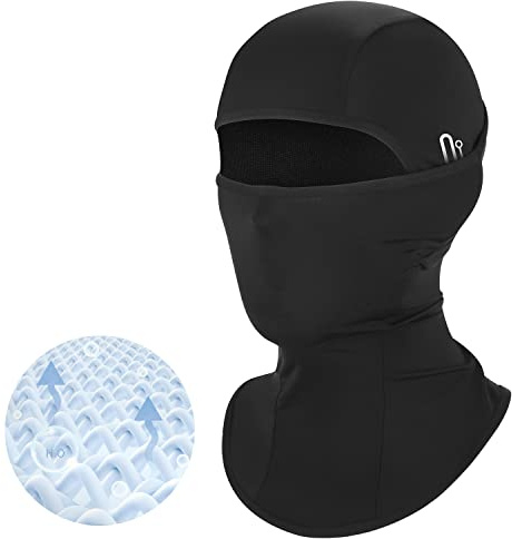 Summer Balaclava Men Women Cooling Ice Silk Face Mask Sun UV Protection Balaclava Hood for Cycling Motorcycling Black (Black)