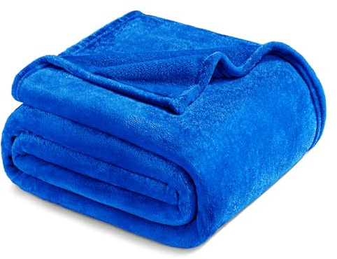 Exclusivo Mezcla Kuscheldecke Fleece Decke für Couch, Superweiche und Warme Sofadecke Wohndecke für Ganzjahreszeit, Plüsch und Leicht, 150 x 200 cm, Royalblau