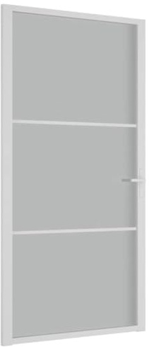 vidaXL Innentür Modernes Design Glastür Komplettset Zimmertür Tür Drehtür Wohnungstür mit Montagezubehör 102,5x201,5cm Weiß Mattglas Aluminium