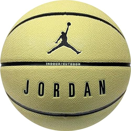Nike Jordan Ultimate 2.0 Basketball 8P Graphic – Indoor Outdoor Basketball mit Grafikdesign – Trainings Basketball – Deflated geliefert, Lemon Chiffon/Black/Black/Black, 7