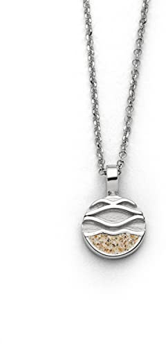 DUR Smyckeskedja STRANDWELLEN 2.0 strandsand silver 925/– rodiumpläterad 45 cm (K2963) ärtkedja, Strandsand
