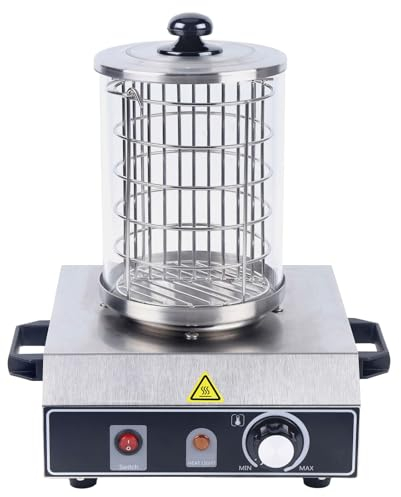 Hot Dog Maker 350W Hot Dog Gerät Erhitzer Edelstahl Wurstkocher Würstchenwärmer Bockwurstwärmer 26×28 ×35.5 cm Silber
