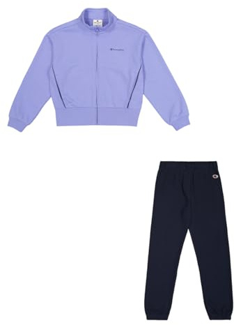Champion Legacy Girl-Full Zip Sweatsuit Elastic Cuff Tuta da Allenamento, Purple (VS097), 5-6 Anni Bambine e Ragazze