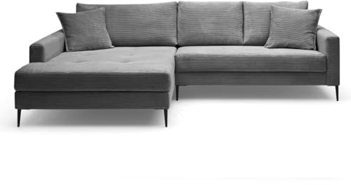 Liadomo Ecksofa Hilary, Ottomane Links, dunkelgrau