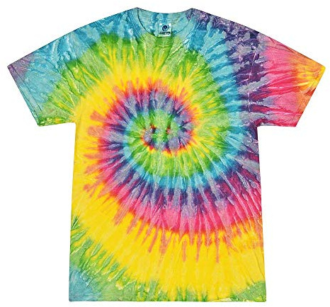 TICTEX Unisex batik t-shirt av Colortone – färgglada skjortor för kvinnor och män – tie-dye – hippie-kläder – neonskjorta bomull S M L XL XXL 3XL 4XL 5XL, saturn, 4XL