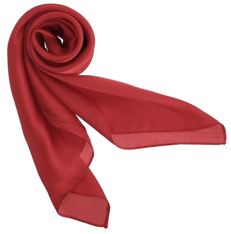 COMNICO Kopftuch Satin-Haarschal für Damen Halstücher Quadratisch wie Seide Bandana Haarwickel Schal zum Schlafen (27,5 Zoll)(Rotwein)