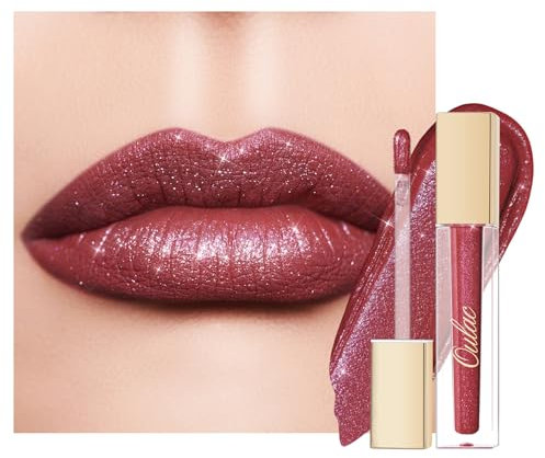 Oulac Glitzer Lippenstift Flüssig Matt | Langanhaltender Lippenstife | Metallic Glitzer Finish | Kussechter Lippenstift | Wasserdicht Lippen Make-up | Cremige Textur | Vegan | 4.5ml MS07