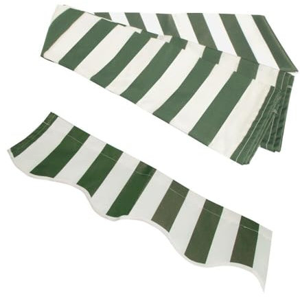 Copertura superiore di ricambio in tessuto impermeabile per tenda da sole retrattile, a strisce verdi e bianche, dimensioni 2,4 x 2,1 m, 2,5 x 2,1 m
