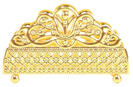 Goldener Serviettenhalter, Serviettenhalter für Tische, luxuriöser Serviettenhalter aus Metall, Vintage-Serviettenspender-Organizer, eleganter Taschentuchspender für Esstische