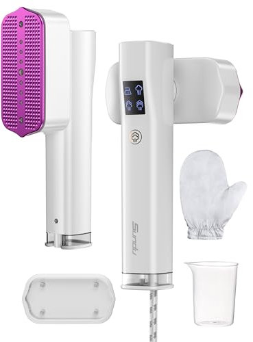 Sundu Steam Iron, Steamer for Clothes, Portable 2 In 1 Travel Steamer Iron,15s Fast Heat-up, 4 Modes, LED Display, 20 Minutes of Continuous Ironing Garment Steamer for Travel and Home White