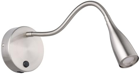 EGLO LED Wandlampe Olivandino 1, Schwanenhals Leselampe Wandmontage | Bettlampe Wand mit Schalter und USB Ladefunktion, Wandleuchte Schlafzimmer, Metall in Silber, warmweiß