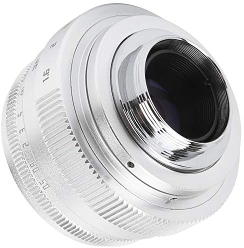 Bewinner Lente Manuale, Lente per Fotocamera a Fuoco Fisso Grande Apertura per la Fotocamera di Ritratto (SILVER)