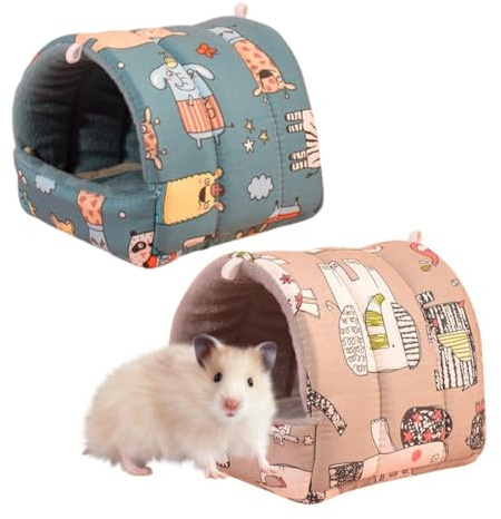 2 Cucce Per Animali Stampate Con Cartoni Animati,Cucce Morbide E Confortevoli, Forniture Per Animali Domestici, Adatte Per Conigli Nani, Cincillà, Ricci E Altri Piccoli Animali,porcellini d'India