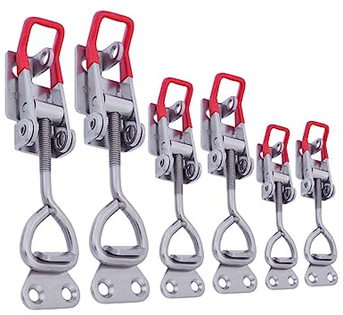 Housoutil 6pcs Metal Adjustable Lock Clamp Toggle Latch Clamp for Cabinet Door Storage Vertical Toggle Latch for Kitchen Cabinet Doors and Box Case