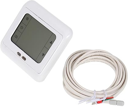 Sewroro Programmable Touch Screen Heating Floor Thermostat with External Probe Intelligent Temperature Controller for Electric Underfloor Heating Systems Digital Thermoregulator with