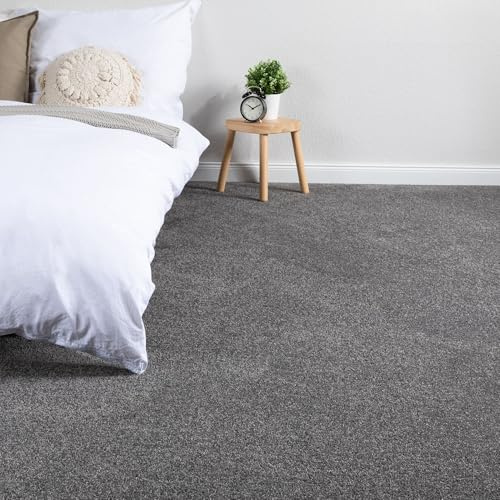 Steffensmeier Teppichboden Capri Meterware | Auslegware für Kinderzimmer Wohnzimmer Schlafzimmer | Grau, Größe: 300x400 cm