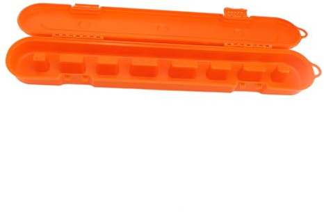 Srliya Kettensägenkettenlagerbox mit Großer Kapazität Kunststoff Organizer Elektrische Sägekette Tragetasche (Orange)