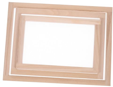 SAFIGLE 3 Moldes De Papel De Madera Marcos De Madera Para Manualidades Desbarbados Para Fabricación De Papel Pantalla Molde Y Desbarbados Marco De Pantalla