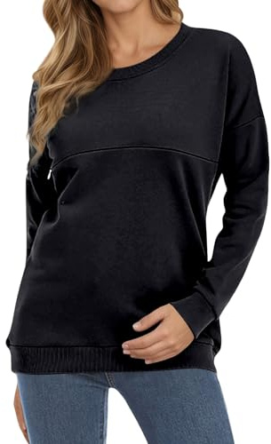 Duohropke Maglione premaman da donna, in pile, per allattamento, per allattamento e allattamento, a maniche lunghe, per l'allattamento, con chiusura lampo