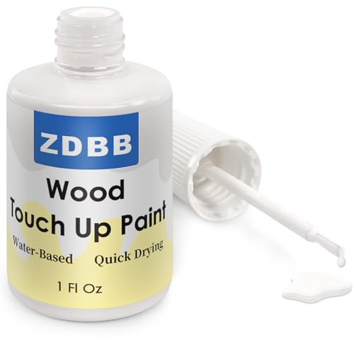 ZDBB Träfärg för reparationer, vit, 1 oz. Färgpenna för trärenovering, luktfri, snabbtorkande pensel för reparation av repor, fläckar, flisor och märken på möbler, dörrar, bord och byråar.