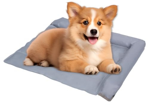 Kühlende Hundematte, atmungsaktiv, waschbar, Gelkissen, Haustier-Kühl-Isomatte, für Zuhause, Outdoor, Innenbereich, Terrasse, Wohnung, Balkon, Auto, Schlafzimmer, Wohnzimmer, Arbeitszimmer, Hinterhof