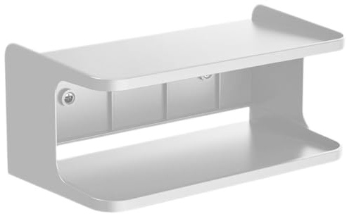 Toyvian Mensola da Comodino Sospesa in ABS Bianco Organizer da Parete Compatto per Camera da Letto e Bagno Contenitore Salvaspazio per Piccoli Ambienti come Camper e Roulotte