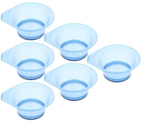 Alipis 6 Ciotole Trasparenti per Tintura Chioma in Plastica Riutilizzabili Strumenti per Parrucchiere e Ciotole per Mescolare e Colorare Chioma Professionali per Colore Colore Casuale