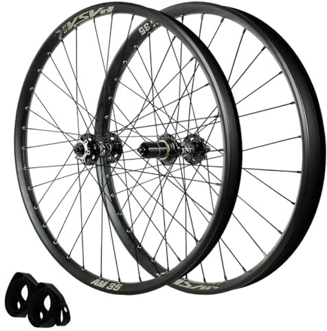 LPYDWZ Mountainbike Laufradsatz 26/27,5/29 Zoll, 35mm Breit Dirt Jump XC/AM MTB Laufrad 32 Lochfelge Hinterrad Schraubbefestigung 135mm for 7-12 Fach Kassette(Thru AXLE,27.5 INCH)