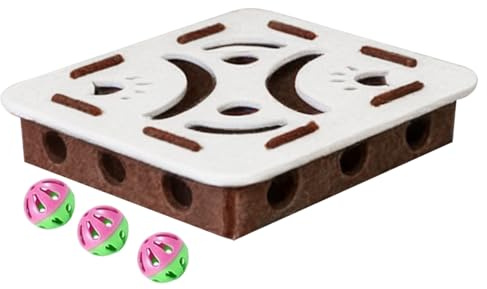 Katzen-Nagelfeilen-Anreicherungsbox, mit Filzkugel, sensorische Aktivität | Katzen-Puzzlespielzeug mit Ball – für das Verhaltenstraining im Spielbereich in der Wohnung, wenn man danach alleine ist