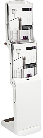 Faltbarer Bodenprospektständer mit 2 Fächern im DIN A4 Hochformat Prospektständer / Prospekthalter / faltbar / klappbar / mobil - Premium Line