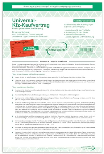 RNK 586 - Kaufvertrag für ein gebrauchtes Kfz - SD, 1x4 Blatt, DIN A4, mit Verkaufsplakat, 1 Stück