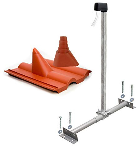 Premium X Basic Dachsparrenhalter 100cm Mast Sparrenhalter für Satellitenschüssel Satellitenantenne | SAT TV Dach Antennenmontage Set