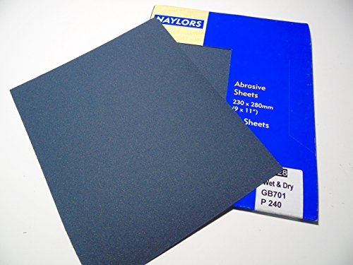 10 x Grit 240 Wet and dry Sandpaper Sheets waterproof Abrasive Medium Fine Quality Silicon Carbide