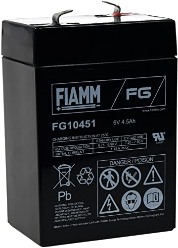 Fiamm Ersatzakku für Peg Perego Polaris Sportsman 400 Smoby Diamec Sportsmann 400 6V 4 5Ah, 6V, Lead-Acid